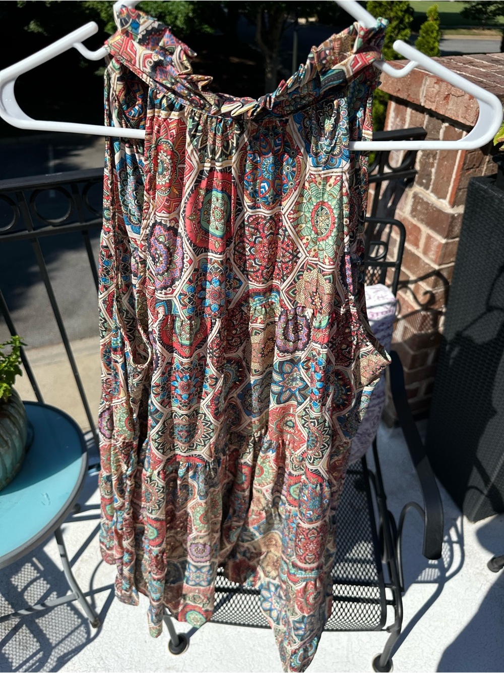 Paani Boho Paisley, Metalic Hold, Halter Mini Dress - Multi Color - Picture 7 of 7
